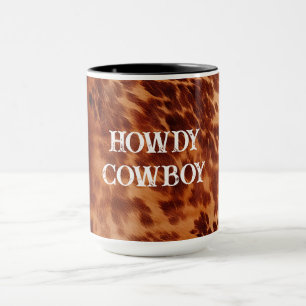 Tan Brown Cowhide Mug