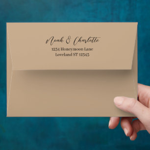 Tan Brown Earth Tones Wedding Special Occasion Envelope