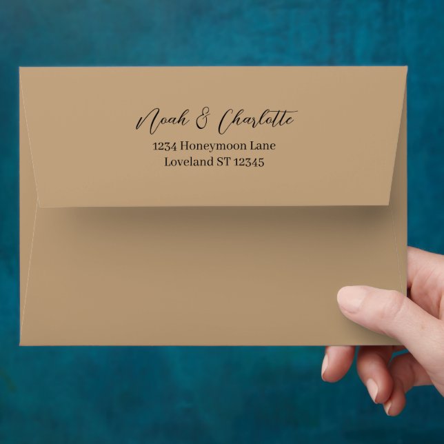 Tan Brown Earth Tones Wedding Special Occasion  Envelope (Hand)