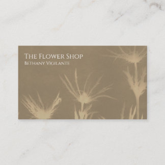 Tan Brown Flower Business Card