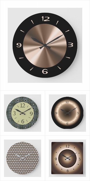 Tan Brown Kitchen Clocks