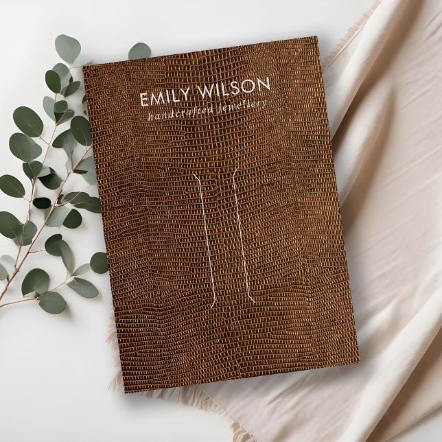 TAN BROWN LEATHER TEXTURE HAIR CLIP DISPLAY CARD (Creator Uploaded)