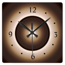 Tan/Brown Moon Effect Printed Design Square Wall Clock Tan/Brown Moon Effect Printed Design Square Wall Clock
