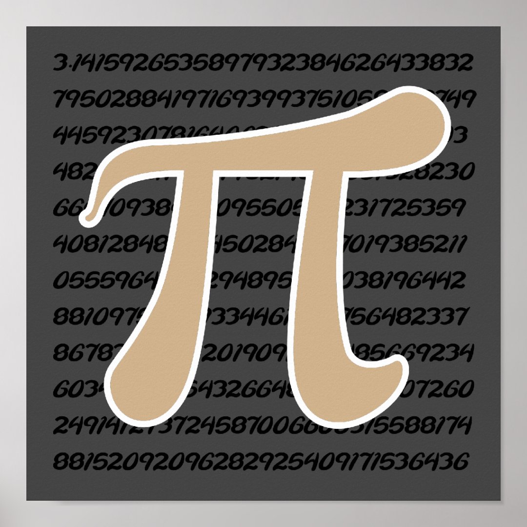 Tan Brown Pi symbol Poster | Zazzle