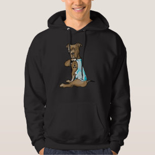 Tan Brown Pitbull Tattoo Mom Bully Dog Fur Pet Mam Hoodie