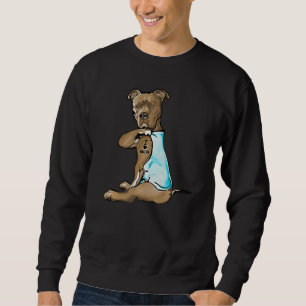 Tan Brown Pitbull Tattoo Mom Bully Dog Fur Pet Mam Sweatshirt