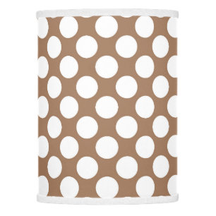 Tan Brown Polka Dot Modern Retro Abstract Pattern Lamp Shade