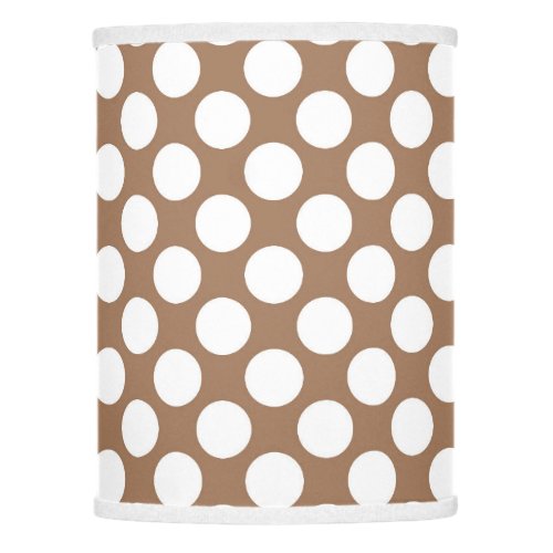 Tan Brown Polka Dot Modern Retro Abstract Pattern Lamp Shade