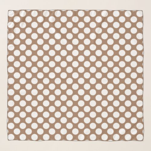 Tan Brown Polka Dot Modern Retro Abstract Pattern Scarf