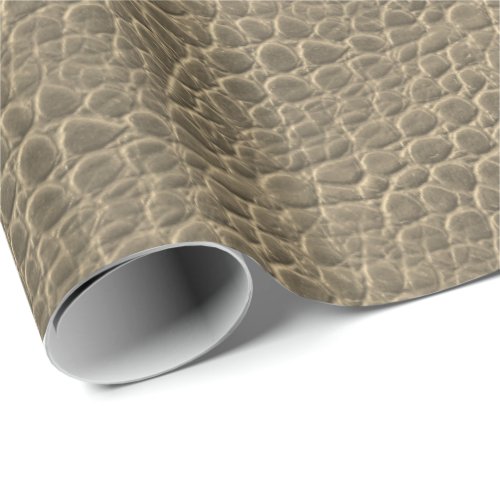 Tan Brown Snake Skin DragonDinosaur Animal Print Wrapping Paper