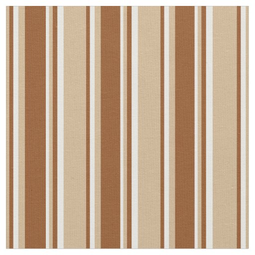 Tan, Brown & White Lines/Stripes Pattern Fabric