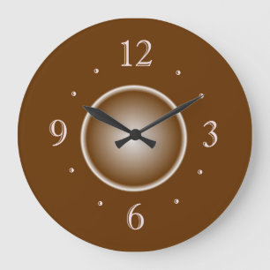 Tan Brown with White Glow Effect > Plain Clocks