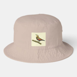 Tan Bucket Hat with Bird