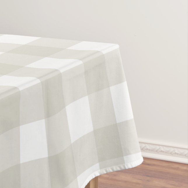 Tan Buffalo Check Tablecloth (In Situ)