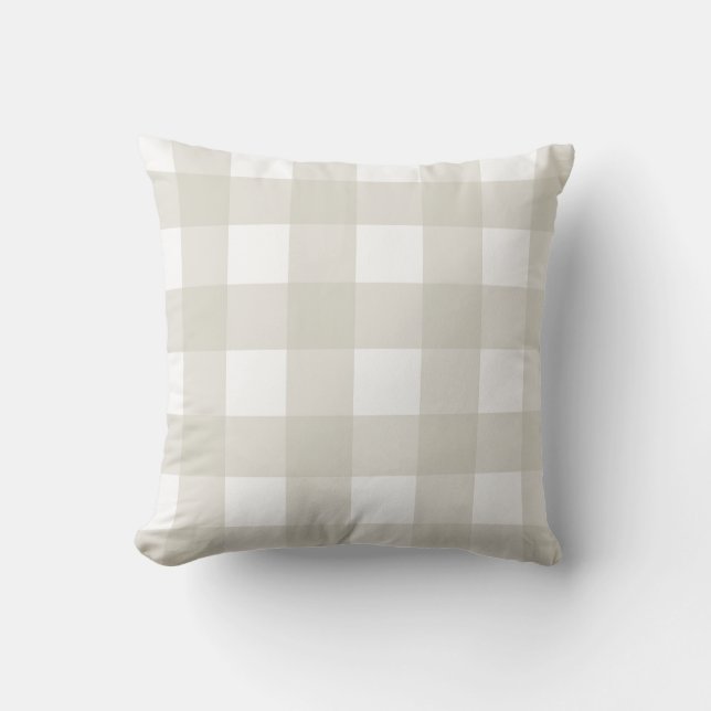 Tan Buffalo Check Throw Pillow (Front)