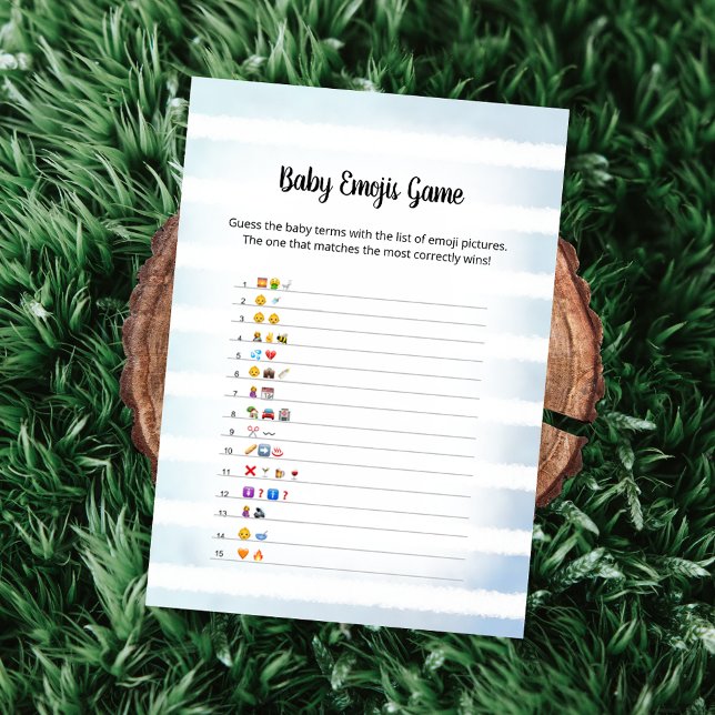 Tan Bunny Blue Baby Emoji Picture Game Card (Creator Uploaded)