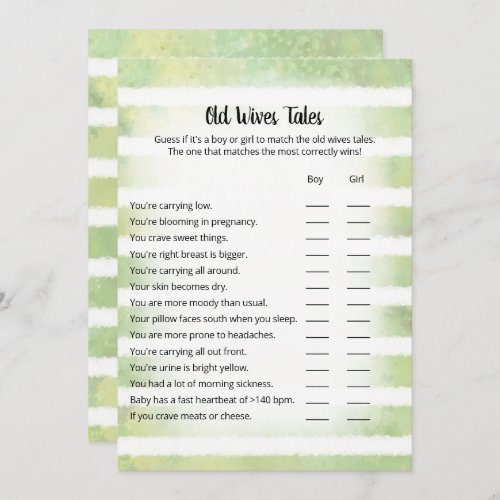 Tan Bunny Green Old Wives Tales Game Card
