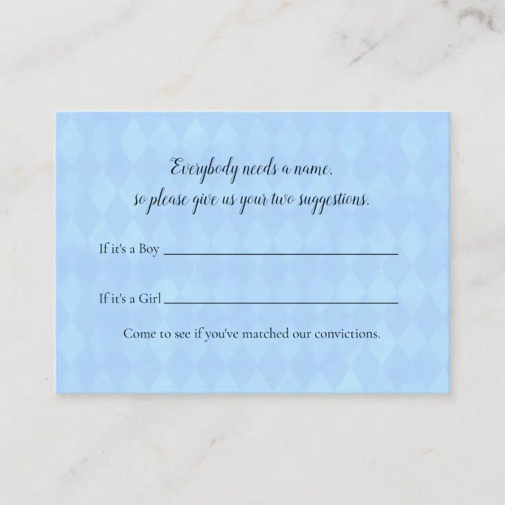 Tan Bunny Name Suggestion Baby Shower Game Enclosure Card Zazzle