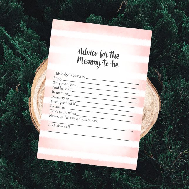 Tan Bunny Pink Advice For Mommy Shower Game Invitation (Creator Uploaded)