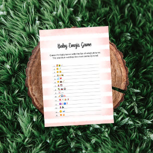 Tan Bunny Pink Baby Emoji Picture Game Card