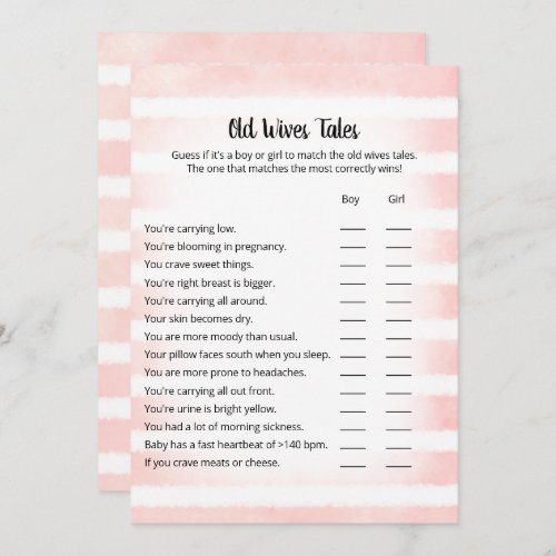 Tan Bunny Pink Old Wives Tales Game Card