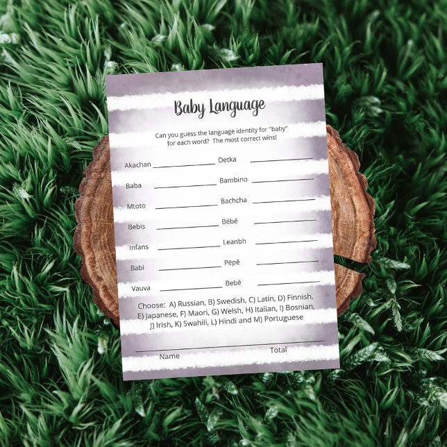 Tan Bunny Purple Baby Language Game Card (Creator Uploaded)