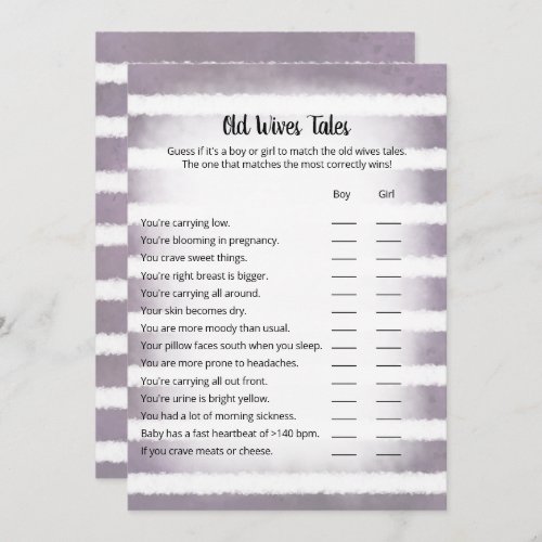Tan Bunny Purple Old Wives Tales Game Card