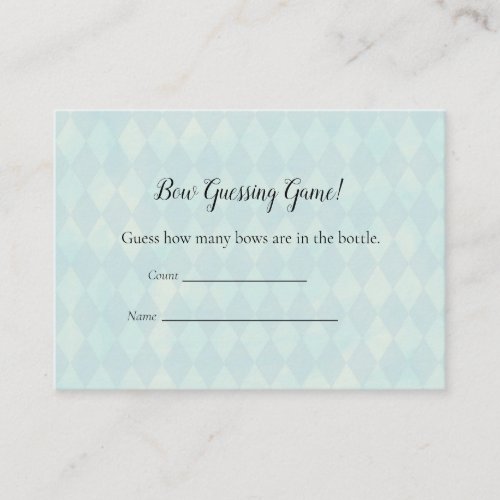 Tan Bunny Rabbit Guessing Count Baby Shower Game Enclosure Card