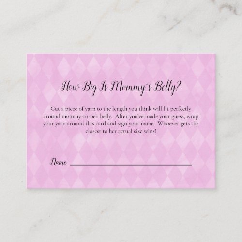 Tan Bunny Rabbit Mommys Belly Size Shower Game Enclosure Card
