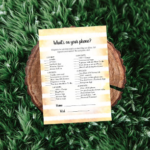 Tan Bunny Yellow What's On Your Phone Game Invitation