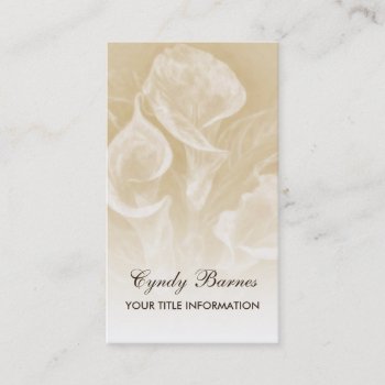 Tan Calla Lillies Business Card by TailoredType at Zazzle