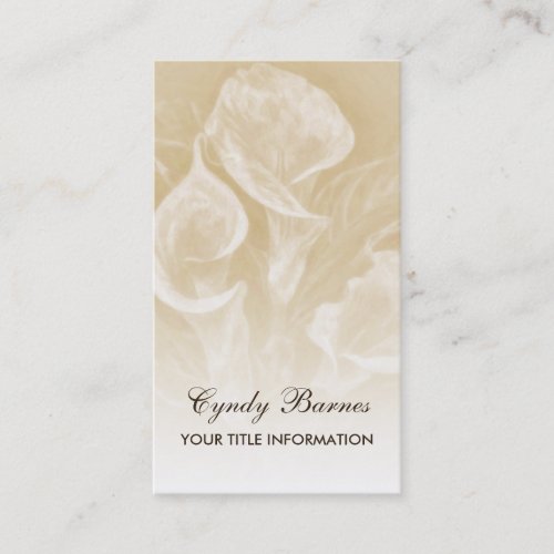 Tan Calla Lillies Business Card