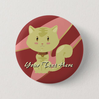Tan Cat Button