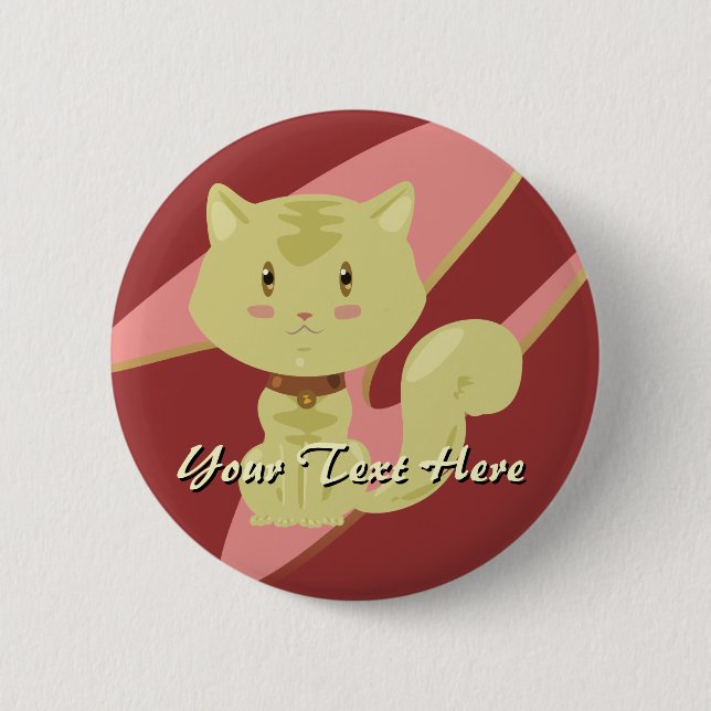 Tan Cat Button (Front)