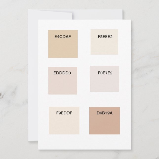 Tan Champagne Color Swatch   Invitation (Front)
