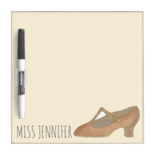 Tan Character Dance Shoe Musical Theatre Teacher Dry Erase Board