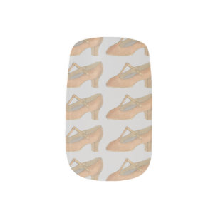 Tan Character Dance Shoe Musical Theatre Teacher Minx Nail Art