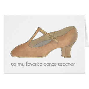 Tan Character Shoe Favorite Dance Teacher Cards
