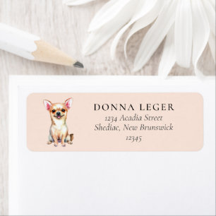 Tan Chihuahua Dog Address Label