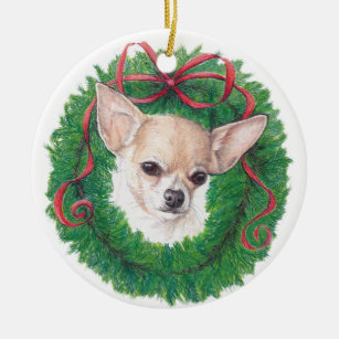 Tan Chihuahua Dog Art Ornament