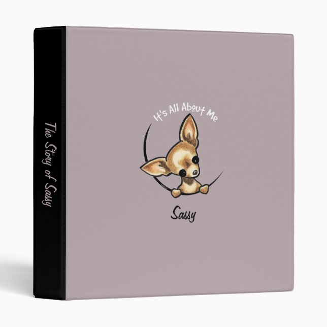 Tan Chihuahua IAAM Photo Album Memory Book 3 Ring Binder (Front/Spine)