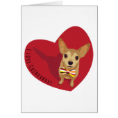 Tan Chihuahua with a bow tie in a red heart (Front)