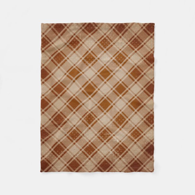 Tan, Clay, Rust Rustic Fleece Blanket (Front)