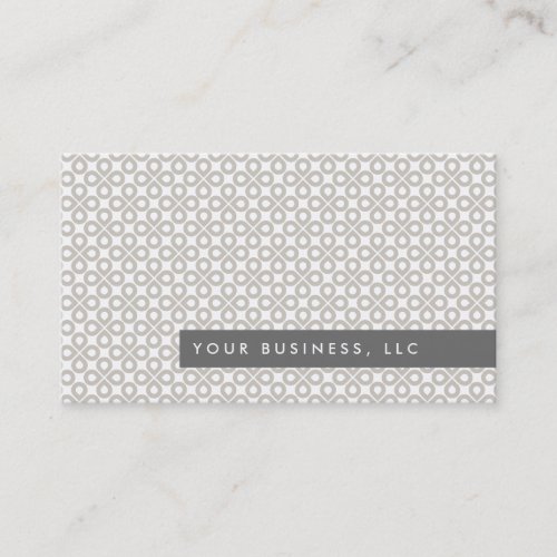 Tan Clover PatternGray Bar Business Card Design