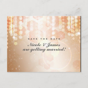 Tan Coral & Cream Glamour Save The Date Postcard