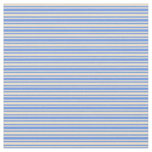 Tan & Cornflower Blue Striped/Lined Pattern Fabric