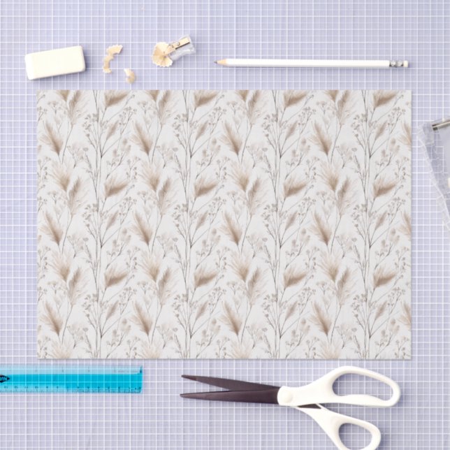 Tan Cream Brown Beach Grass Wedding Tissue Paper (Craft)