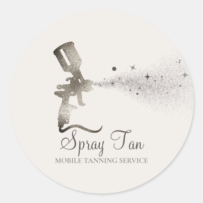 Tan Cream Mobile Tanning Air Brush Gold Makeup Classic Round Sticker