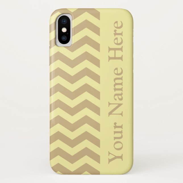 Tan Cream Neutral Chevrons Case-Mate iPhone Case (Back)