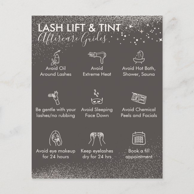 Tan Cream Sparkle Lash Lift Tint aftercare Budget Flyer